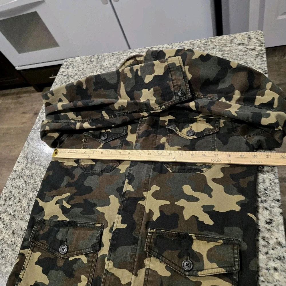 Mens George Camo Jacket With Hood Size Small Hunting, Streetwear